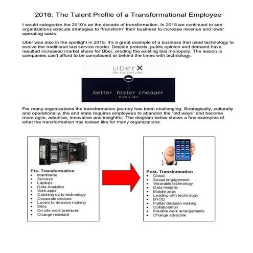 2016: The Employee Transformation Profile