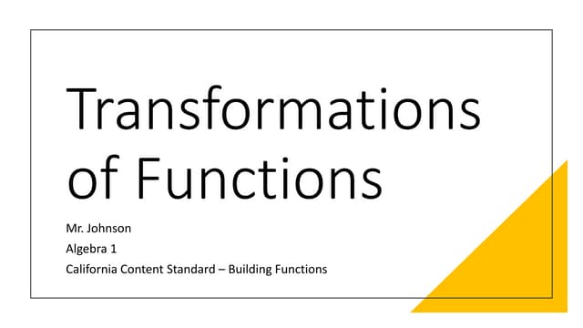 Transformations of functions