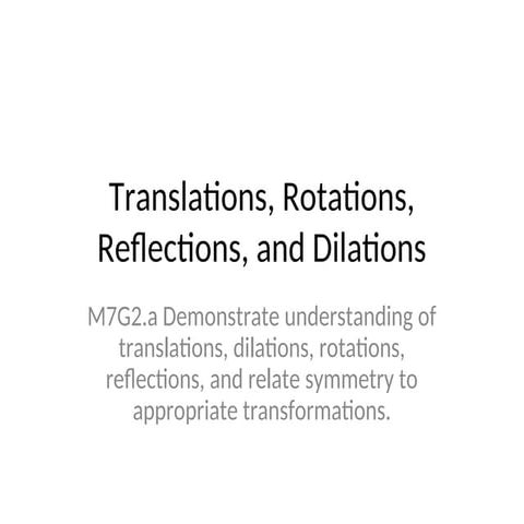 transformations FOR GRADE 8 IN PLAN pwrpt.ppt