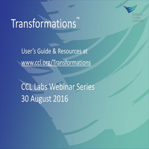 Transformations webinar CCL Labs