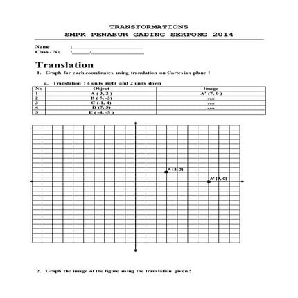Transformations worksheet