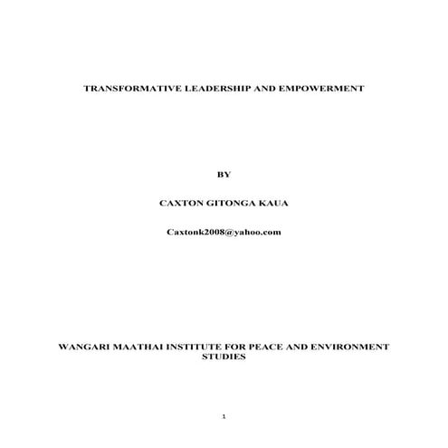 Transformative leadership and empowerment