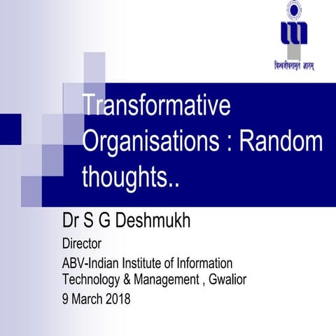 Transformative organiztions sgd