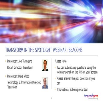 Transform UK Beacons Webinar March 10th 2014