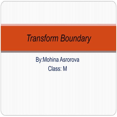 Transform boundaries