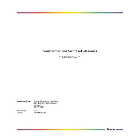 Transformer and Swift MT Messages