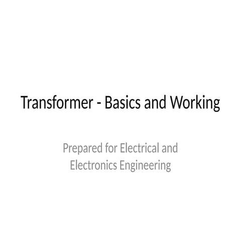 Transformer ppt presentation for eee students | PPTX