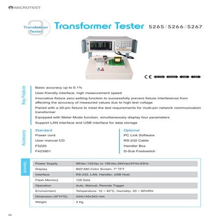 Transformer tester 5265 5266_5267
