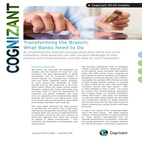 Transforming the Branch: What Banks Need to Do