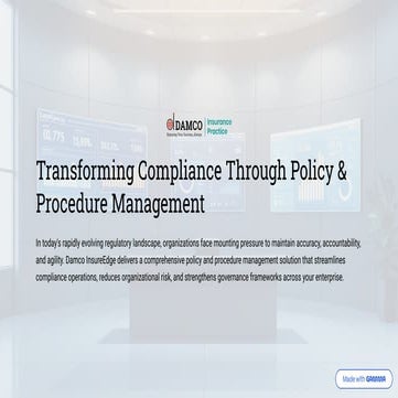 Transforming Compliance Through Policy & Procedure Management