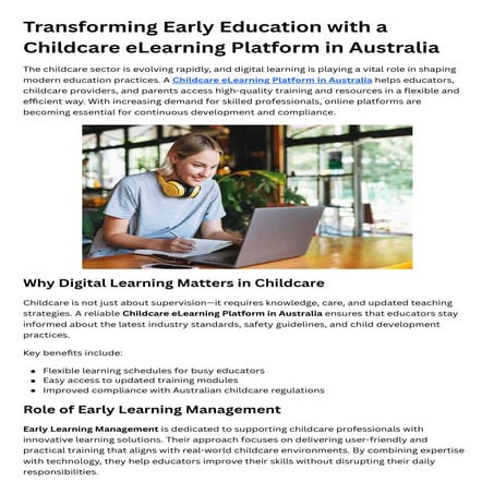 Transforming Early Education with a Childcare eLearning Platform in ...