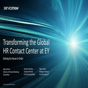 Transforming the Global HR Contact Center at EY