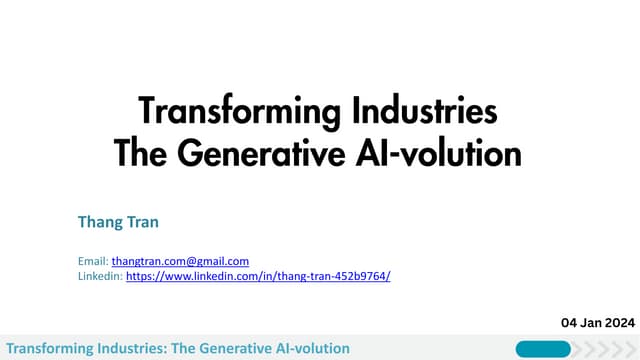 Transforming Industries The Generative AI-volution
