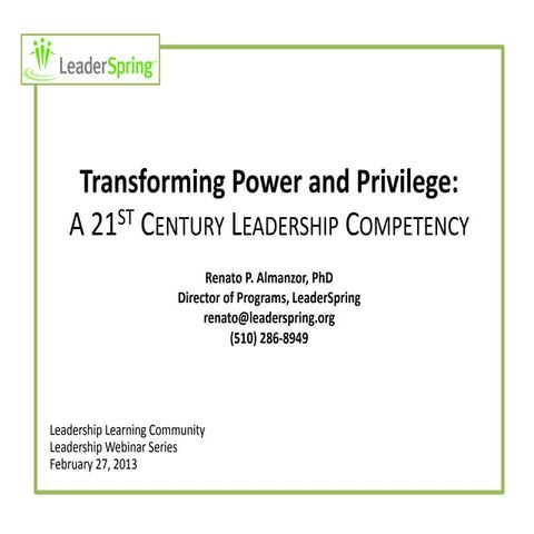Transforming power and privilege.final