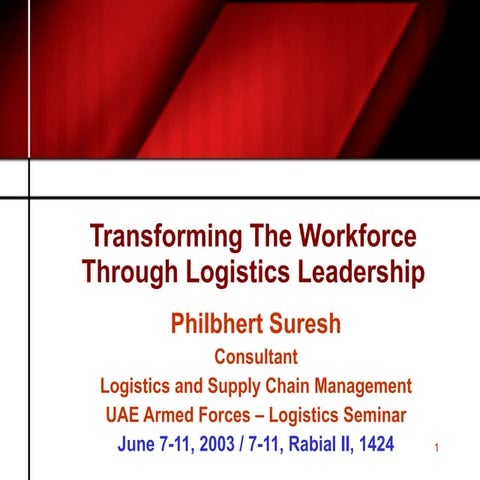 Transforming The Workforce Through Logistics Leadership R | PPT