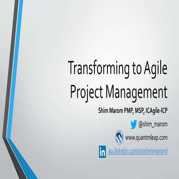 The relevancy of Agile and Agility to Project Management