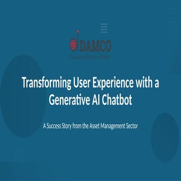 Transforming User Experience with a Generative AI Chatbot | PPTX