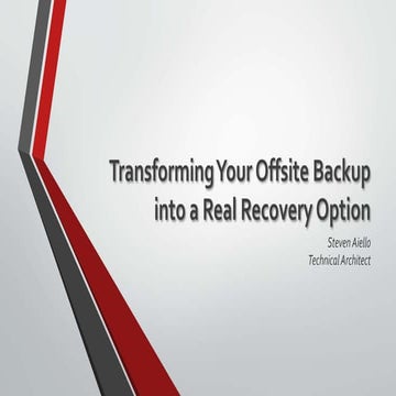 Off Site Backup Strategies 