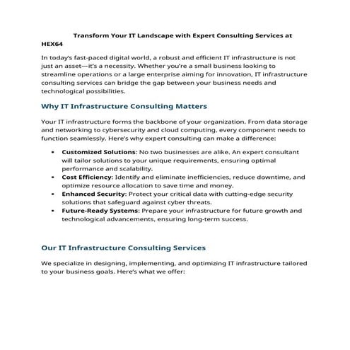 Transform Your IT Landscape with Expert Consulting Services at HEX64.docx