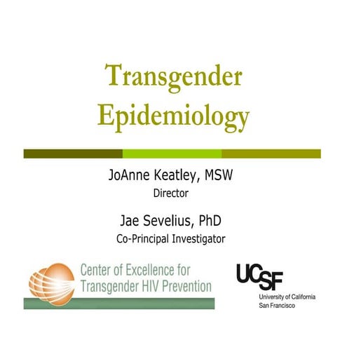 Transgender Epidemiology