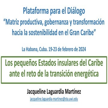 Los pequeños Estados insulares del Caribe ante el reto de la transición energ...