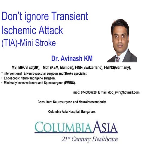 Dont Ignore Transient Ischemic Attack