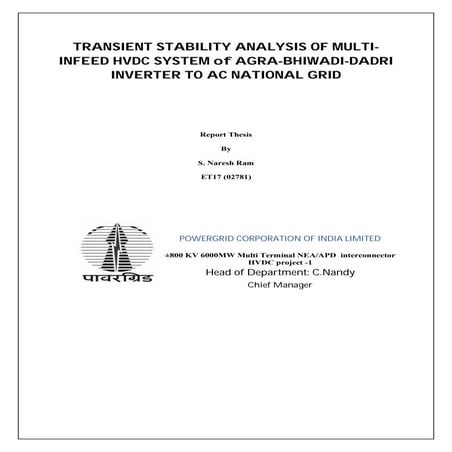 Transient stability of multi infeed hvdc system in india
