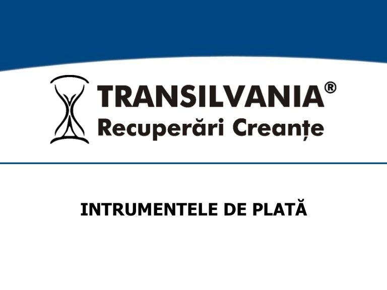 Transilvania Recuperari Creante Instrumentele De Plata