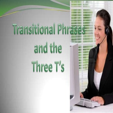 Transistional phrases and communication style