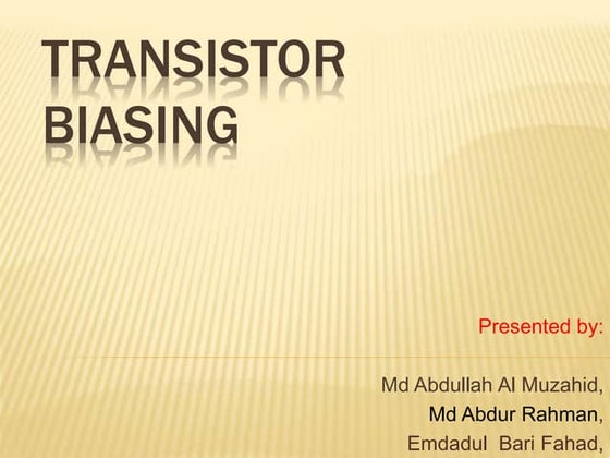Transistor biasing 