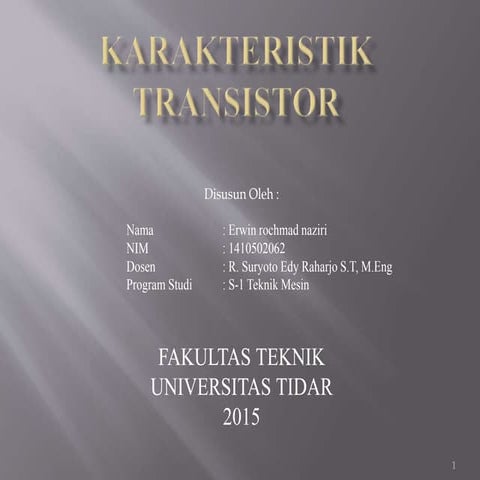 Karakteristik Transistor