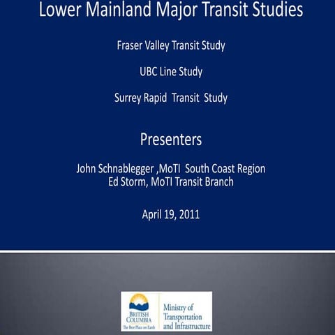 BC Ministry of Transportation Transit Presentation