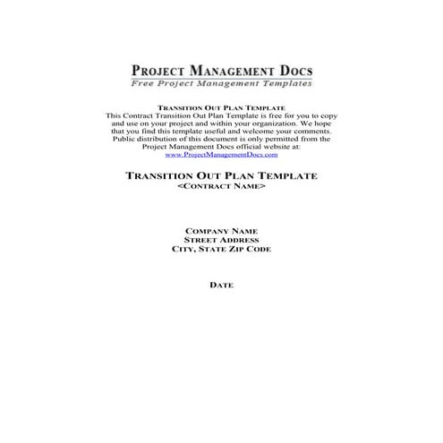 Transition out-plan | DOC