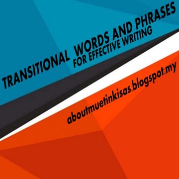 Transitional words and phrases