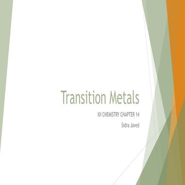 Transition metals: Manganese, Iron and Copper