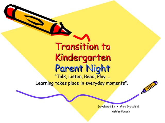 Transition to Kindergarten