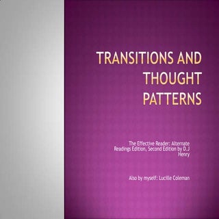 Transitions and thought patterns