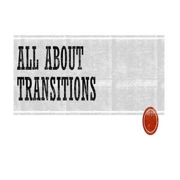 Teaching Transitions in a Language Arts Classroom