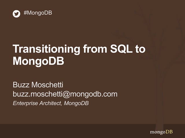 Transitioning from SQL to MongoDB