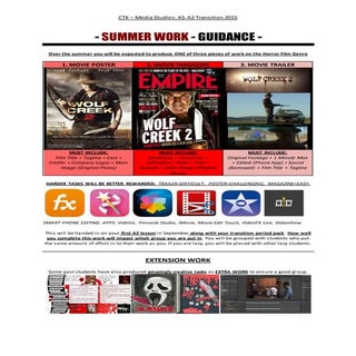 Transition summer task