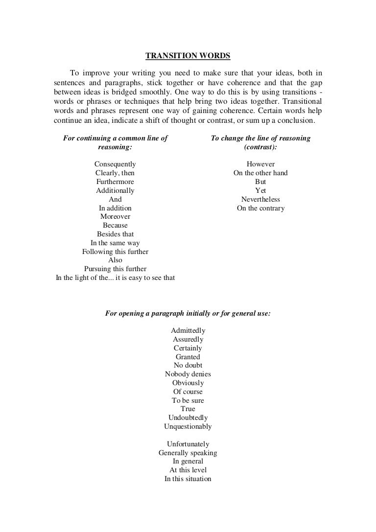 Transition words pdf image