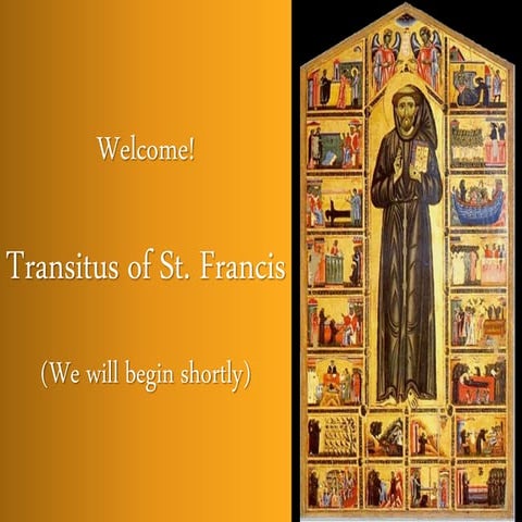 Transitus of St Francis 10-3-2020: Bardi Dossal Powerpoint