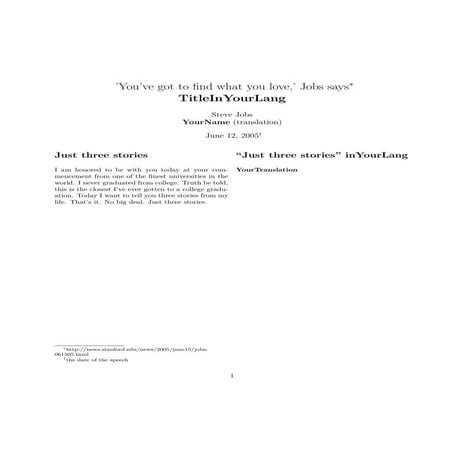 Job's 2005 Stanford Speech Translation Kit