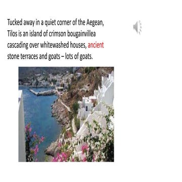  Unit 2, A ΛΥΚΕΙΟΥ translated text - A refugee's dreamland.Tilos.