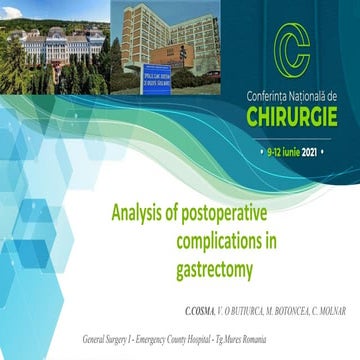ANALYSIS OF POSTOPERATIVE COMPLICATIONS FOLLOWING GASTRECTOMY