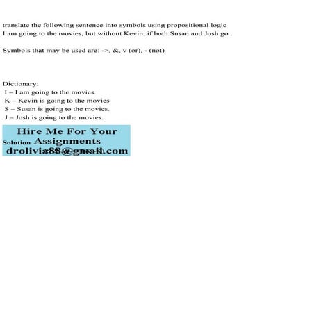 translate the following sentence into symbols using propositional .pdf