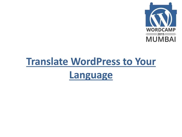 Translate word press to your language