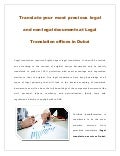 Legal Translation Offices in Dubai