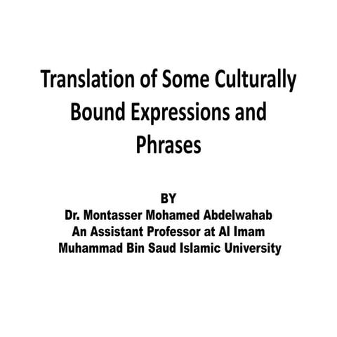 Translating culture  specific terms