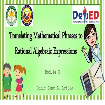 Translating Mathematical Phrases to Rational Algebraic Expressions